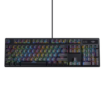 FOXXRAY 狐鐳 霓彩RGB全尺寸機械鍵盤 1677萬色背光 18種燈光模式 1000Hz按鍵回報率 可調式腳架  FXR-HKM-88  黑色  紅軸