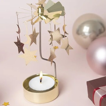 【WUZ屋子】  PLUTO Design 月亮與星星旋轉燭座(附蠟燭)