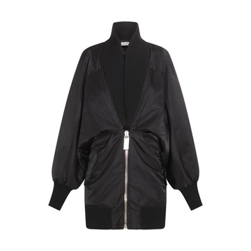 Off-white - Black Puff Sleeve Zipped Mini Dress