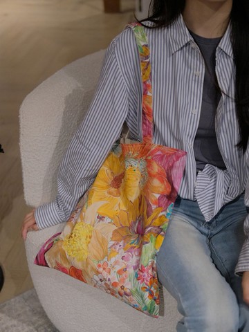 寬肩帶單肩印花Liberty設計師時尚手作布包 輕巧單肩包