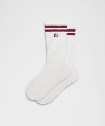 Unisex Daily Essential Crew Socks Stripe Size XL