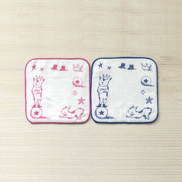 ORUNET 日本今治產 數字狗魔術小方巾 (14cm*14cm) - 深藍色