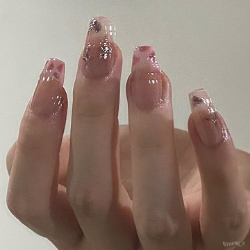 ❤️熱銷穿戴甲❤️會有貓   星心粉豹甜嗲法式鐳射簡約氣質小紅書衕款穿戴甲手工穿戴甲百搭美甲貼片日常穿戴甲 KKUJ