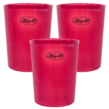 MORY 茂盛 好美垃圾桶 Set 3個  23 x 23 x 28cm  桃紅色