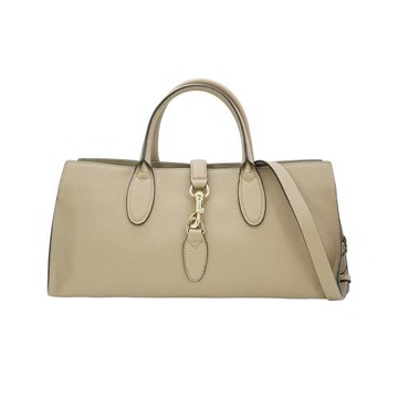 Gucci 展示品 Hook Closure 粒面皮革中號二用肩背包(795282-米)