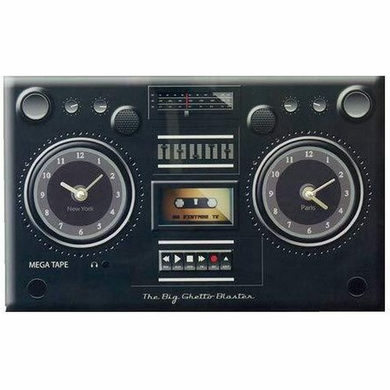 ラジカセ ウォールクロック 掛け時計 80年代 黒 ラジオカセット おしゃれ カセットテープ ステレオ ラジオ カフェ 音楽 プレゼント オシャレ チ 通販 Lineポイント最大get Lineショッピング