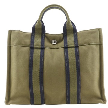 【日本直送】愛馬仕 HERMES Sac de Voyage PM 手提包 帆布 卡其色 男女適用【二手】