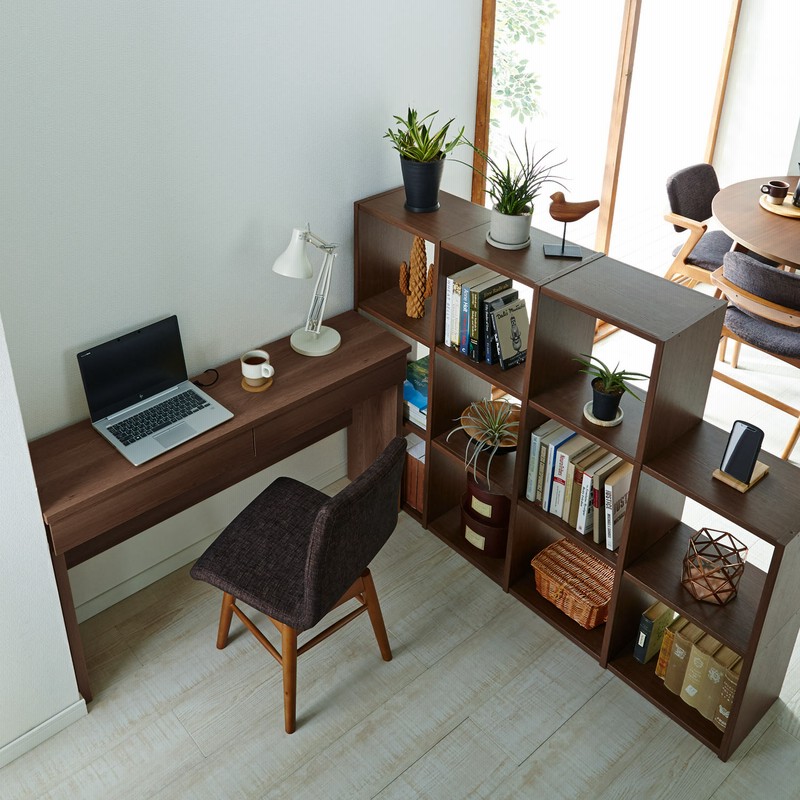 ベルメゾン 壁面デスク ダークブラウン 幅60cm 塩辛 