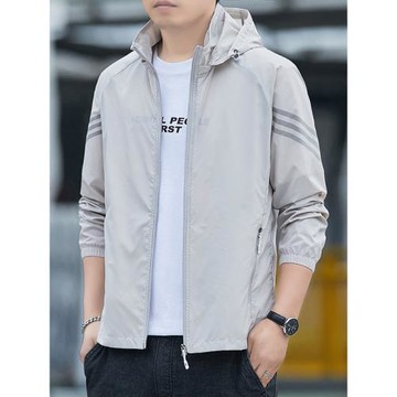 2025年夏季新款輕薄透氣防曬衣男可脫卸帽三條杠戶外釣魚皮膚衣男