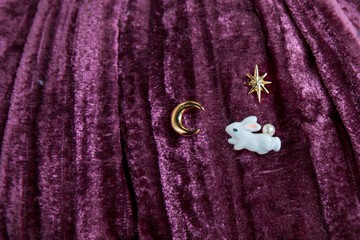 星星.月亮.兔子耳環~三隻一組/925純銀耳針/耳夾