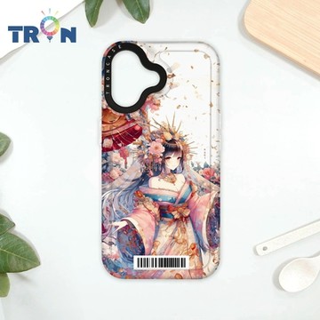 TRON iPhone 16 美麗的和服少女系列 防摔太空載具殼 透白 軟硬 手機殼