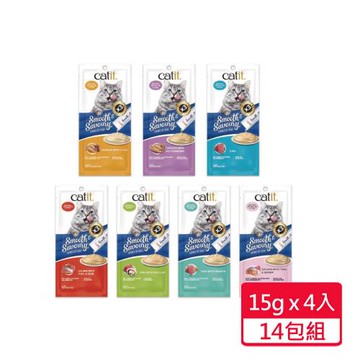 【CATIT 嘿卡堤】鮮溜肉泥 15gx4入/包;14包組