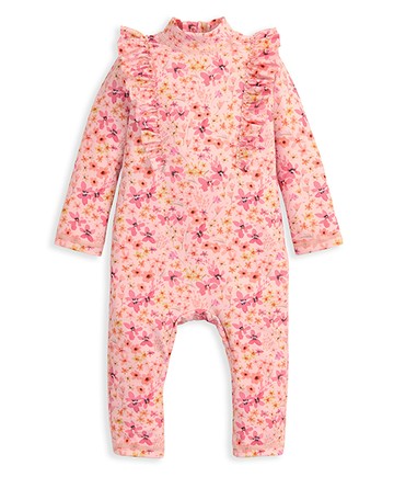 小花卉-長袖連身泳裝2-3y