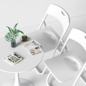 簡約洽談接待桌子休閑烤漆白色奶茶店咖啡桌ins網紅陽臺小圓桌椅