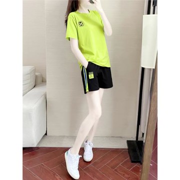 2025韓版夏季新款短褲休閑運動套裝女寬松廣場舞跑步運動服兩件套