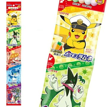 【江戶物語】 Lotte 樂天 寶可夢 5連綜合汽水糖錠 60g 串串包 彈珠汽水 神奇寶貝 皮卡丘 同樂會 日本進口
