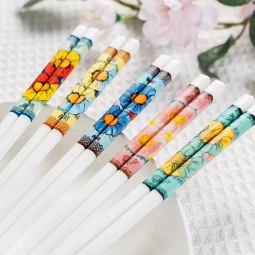 波蘭風 陶瓷筷子 彩盒一組5入裝 陶瓷筷子 陶瓷餐具 適合送禮 入厝禮 台灣 現貨 語過天晴 療癒餐具 蝦皮代開電子發票