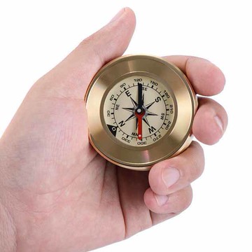 正品阻尼油羅盤戶外定向越野旅游迷你指南針指北針銅質外殼帶夜光