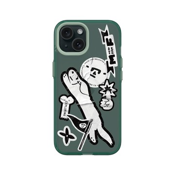 iPhone 15 Clear 憂墨綠 - Abei - Mask Fam貼紙大集合