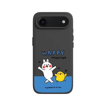 iPhone Air SolidX 黑 - 懶散兔與啾先生 Lazy Rabbit and Mr.Chu - 左手的快樂