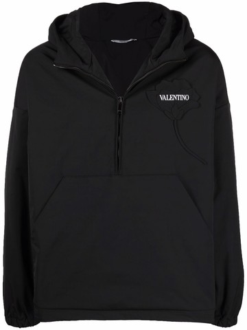 Valentino Garavani - Garden floral-embroidered hooded jacket - men - Polyester/Polyester - S - Black