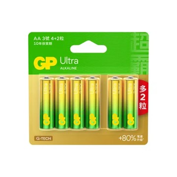 GP特強 鹼性電池 3號6入(吊卡裝)