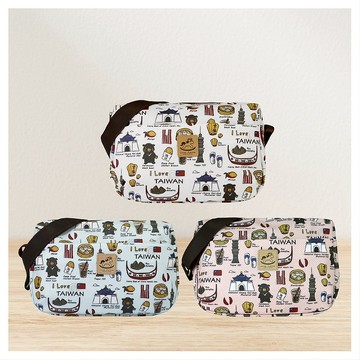 【幸福台灣-船型側背包】外出旅遊斜背多分隔防水的船型側背包