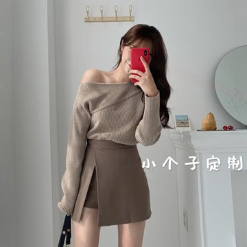 韓國東大門秋冬新款性感側開叉顯瘦a字半身裙一步裙包臀短裙褲裙