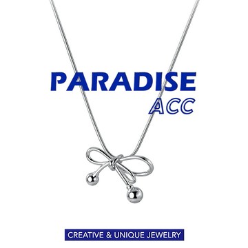 PARADISE 簡約 細款 蝴蝶結 項鏈 冷淡風 高級感 316L 鈦鋼 醫療鋼