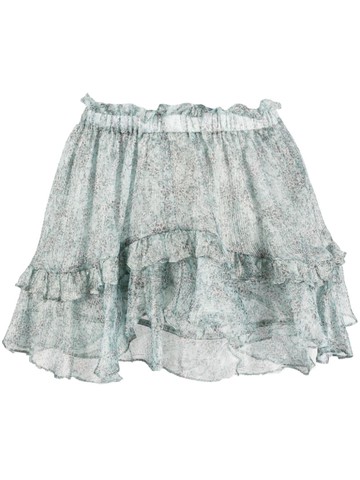 PNK - graphic-print mini skort - women - Silk - 38 - Blue