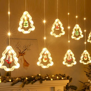 LED聖誕樹冰條燈 電池  3 x 0.6m  暖白光  1組