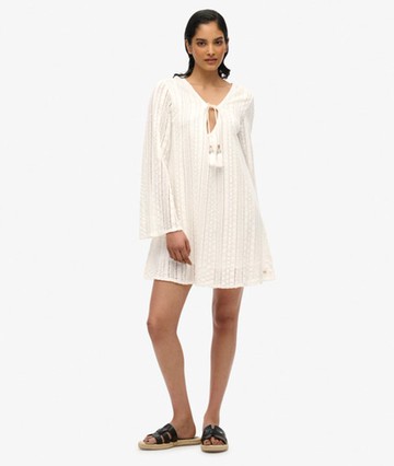 Superdry Women's Ibiza Lace Mini Dress White Size: 8