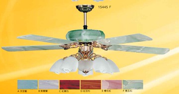 60"圓弧K金青玉石吊扇(燈具另購)