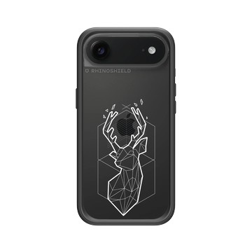 iPhone Air Mod NX -邊框背蓋組合 (相機按鈕) 黑 - Animal Silhouette / 動物剪影 - 幾何-北歐系列/白鹿