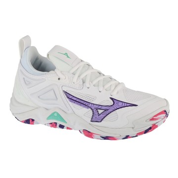 Mizuno 美津濃 WAVE MOMENTUM 3 女排球鞋 V1GC231220  白色 + 紫色  23.5cm