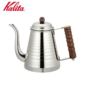 【Kalita】不鏽鋼原木手把波紋手沖壺 1.0L