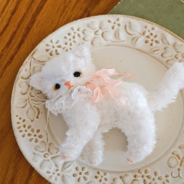 【新手難度系列】骨架版小白貓/DIY原創甜美貓咪手工材料包