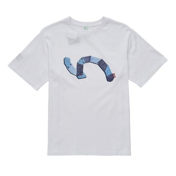 5th STREET｜山形｜男裝｜仿牛仔貼布印短袖T恤｜白色