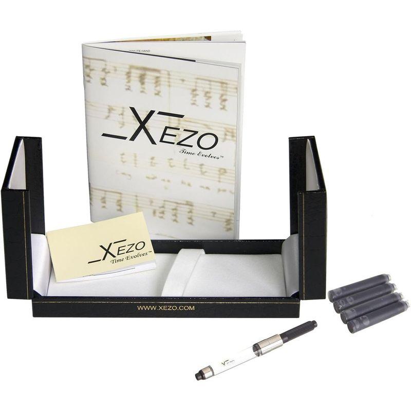 Xezo Maestro ダイヤモンドカット ラッカー塗装 ハンドメイド プラチナメッキ 細字 万年筆 タンザナイトブルー (Maestro