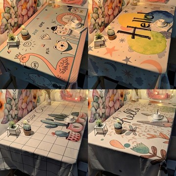 寢室書桌防水防油免北歐洗墊茶幾餐桌布藝