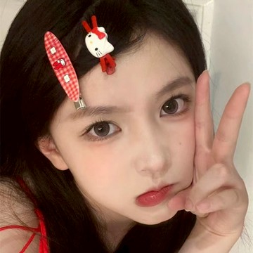 kitty髮夾🎀 可愛卡通交叉小貓髮夾側邊劉海碎髮卡子少女心kitty頭飾品 可愛髮夾 凱蒂貓髮夾 可愛髮飾 髮夾可愛