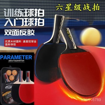 乒乓球拍 訓練拍 初學者 專業級 長短柄 橫直拍 乒乓球拍雙拍兒童小學生初學者專業乒乓球拍一套乒乓拍正版