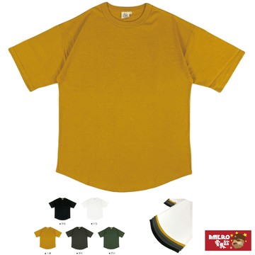 【AMERO】男女裝 圓領短袖T恤 五分袖 落肩 下擺圓弧 情侶裝