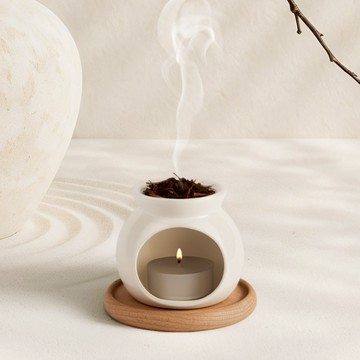 【et seq.羽毛筆指甲油】薰葉香氛系列 日式陶瓷燭台