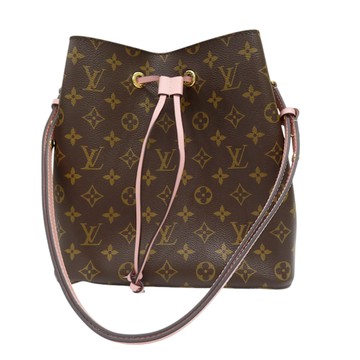 LOUIS VUITTON 路易威登 棕色/粉色 原花 帆布 NEO NOE MM 肩背包 M44022 【二手名牌BRAND OFF】