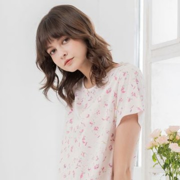 Rosemaid 羅絲美 - 圓領甜蜜冰淇淋100%棉短袖洋裝睡衣【R6104】