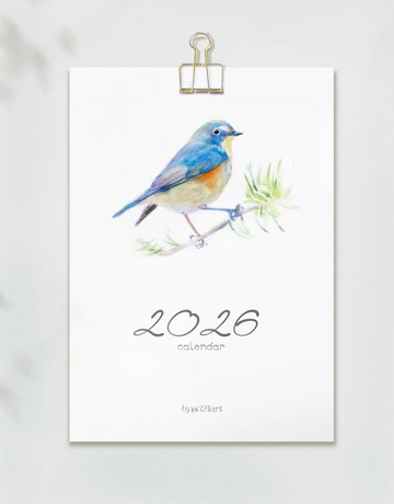 2026年歷 鳥兒主題掛歷 日歷 月歷 水彩鳥 新年禮物 新年交換禮物