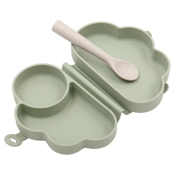 TRENi Mini 外出餐盤雲朵包 附湯匙  鼠尾草綠  1個