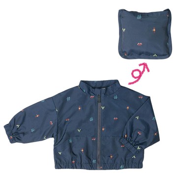 akachan honpo - 可攜式防潑水夾克-深藍色