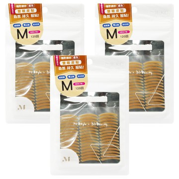 MEKO 隱形網狀膚色雙眼皮貼 M 自然持久 內附夾子 120回  X-092  3包